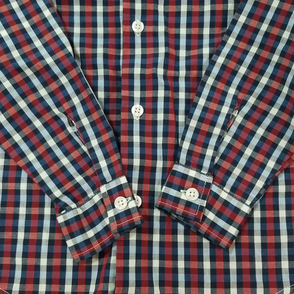 Nautica Kids Plaid Red Blue Button Down Shirt size 4T - Picture 4 of 8